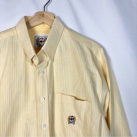 Cinch Yellow & White Stripe Western Long Sleeve Button Down L - Picture 3 of 4